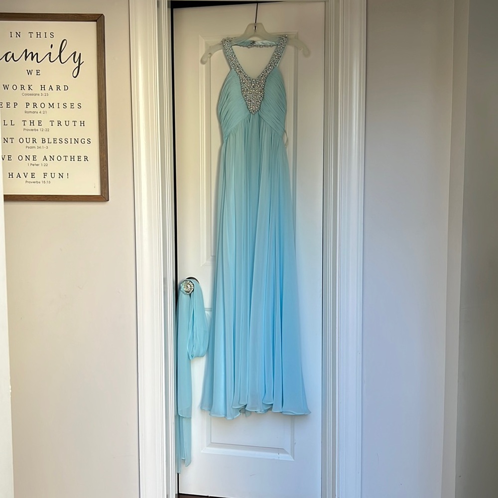 Classic Beaded Chiffon Evening Gown